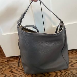 AllSaints Grey Leather Backpack Shoulder Bag